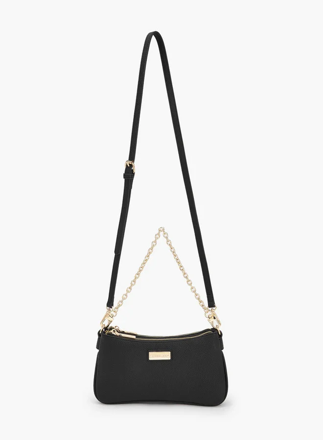 سيليست Textured Crossbody Bag With Zip Closure